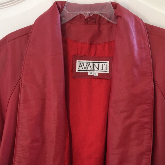 FINAL MARKDOWN Ladies avanti red leather swing coat medium - Picture 2 of 11